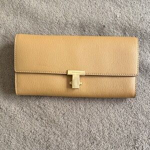 Tory Burch Camel Leather Wristlet